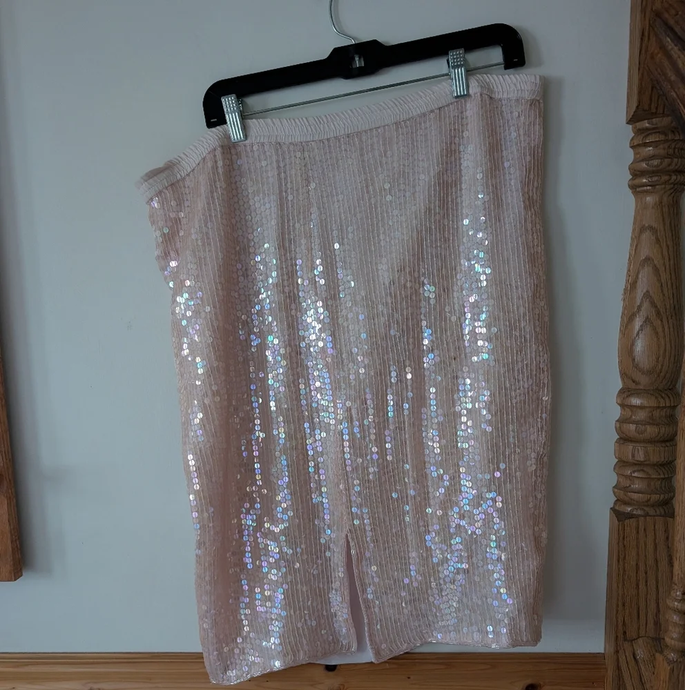 Stenay‎ Vintage 80s Glam Pink Sequin Two Piece Top Skirt Set Size Medium - Picture 12 of 16